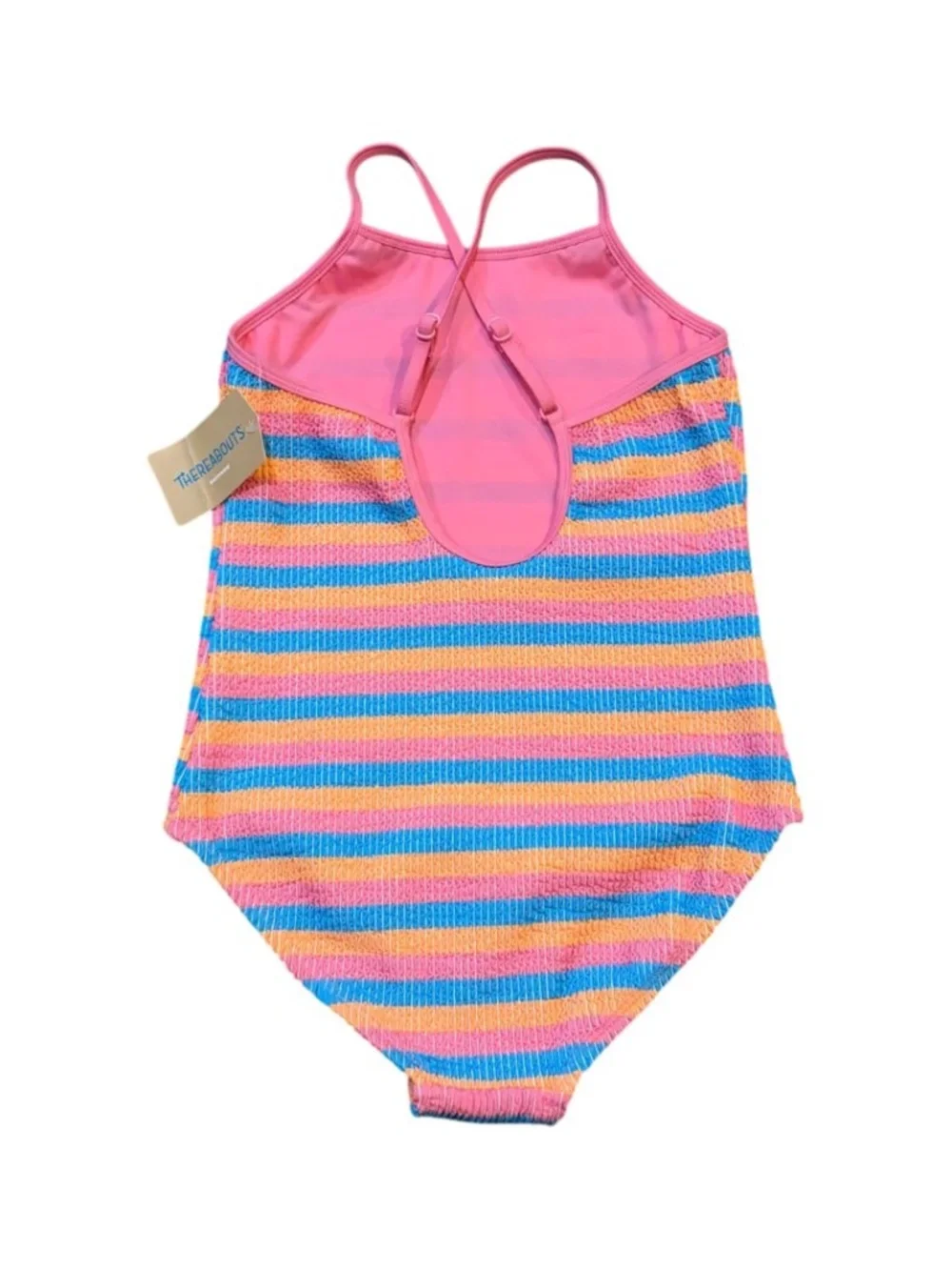 Thereabouts Girls' Colorful Striped One-piece Swimsuit